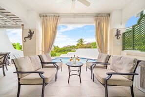 Comfortable lounge seating - best seats in the house for sunset!