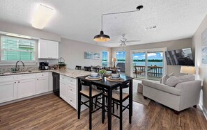 West Side kitchen/dining area with views of the Lagoon