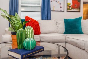 Our open concept living room was designed with you and your group's comfort at top of mind