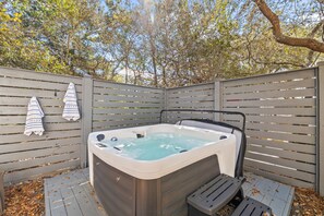 Relax in the private jacuzzi
