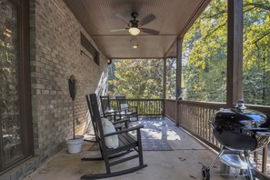 Covered Front Porch with charcoal grill
