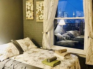 Bedroom # 3 ,apartment # 4 : ( 2 double beds) ceiling fan , window, AC, TV, desk – make up area