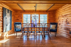 This spacious dining room is ideal for hosting family gatherings
