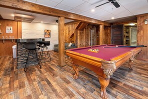 Bar and Pool table on lower level