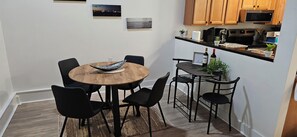 Updated dining nook with seating for 6.