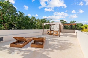 Outdoor banquet area