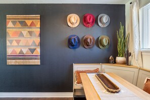 Beautiful decor in the dining area beside the kitchen