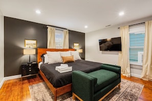 Lovely Upstairs Bedroom with King Bed with a 55" TV.