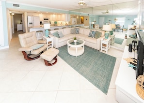 Open concept living and kitchen