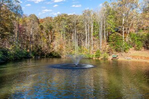 Fountain in the pond 