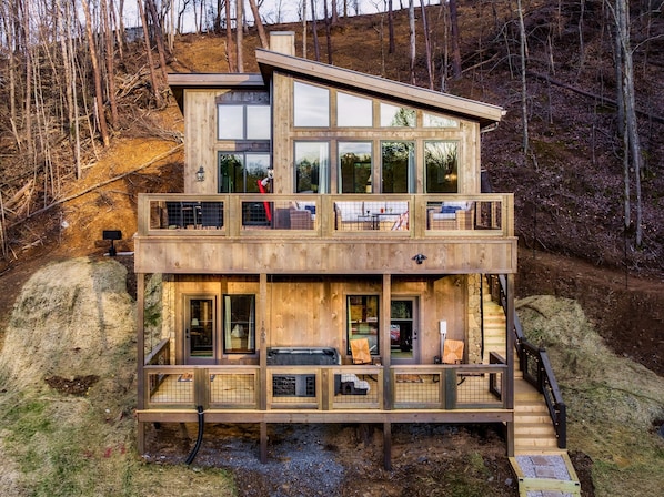 front of the cabin