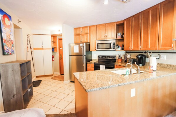 Kitchen has all your basic amenities