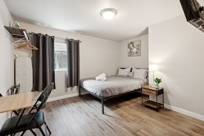 Indoors, Floor, Flooring, Lamp, Bed