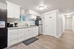 Indoors, Kitchen, Refrigerator, Floor, Flooring