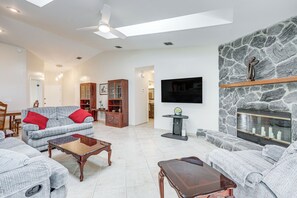 Living Room | Single-Story Home | Free WiFi | Central A/C & Heat