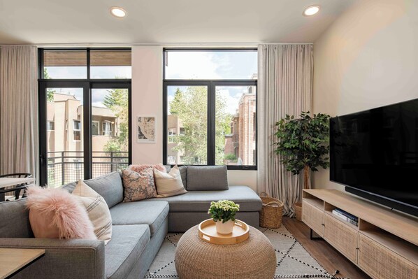 Living room with abundant light