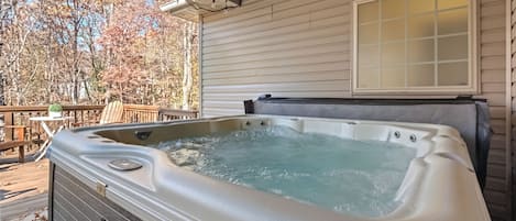 Come relax in our private hot tub!