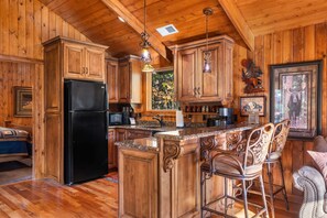 Sip morning coffee or enjoy a quick bite at the kitchen counter