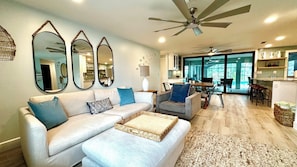 The cozy living room.