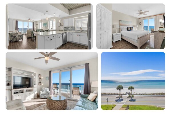 This 5th Floor, CORNER UNIT, 3 Bedroom & 3 Bathroom condo IS REMODELED with an Updated Kitchen, Master Bathroom, New Furniture, and Stylish Decor - Come Relax!