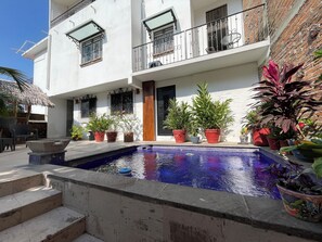 Entrance to the property, pool terrace, exterior facing the Arroyo