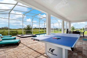 House #1 Patio with Pool, Spa, Ping Pong Table, Outdoor Dining, Loungers
