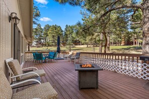 Deck overlooking the golf course.