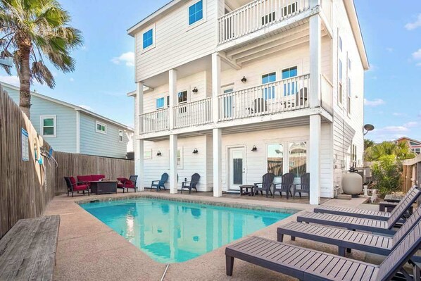 Your perfect outdoor oasis awaits—plenty of seating and a private pool for endless enjoyment.