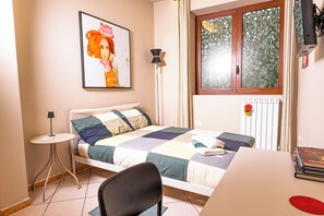Single room 11 sqm with 1 single beds, orthopedic mattresses, blackout curtains.