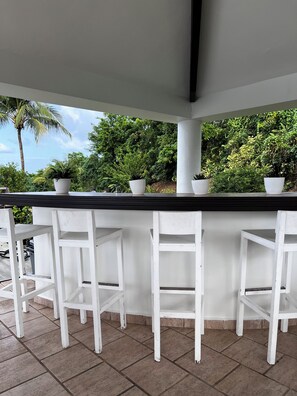 Large outdoor bar.  Enjoy some tropical drinks at the bar while you BBQ.