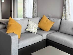 Open plan living space | Katie’s Cosy Caravan - Shepherds Holidays, Kilmallieu