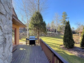Step outside onto the deck for a breath of fresh mountain air