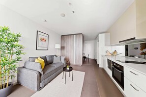 A comfy living & kitchen.
