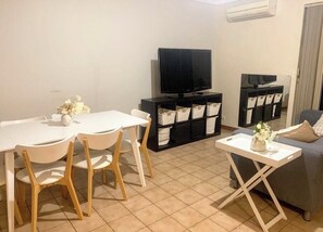 Open space dining and living area
