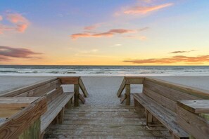 Just one road between you and the beautiful , brand new re-nourished beach!