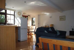View from entrance to main downstairs area from hall doorway