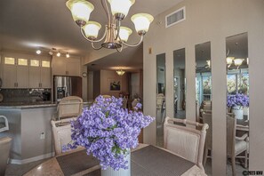 Open Floor Layout features a dining and living area with lovely views