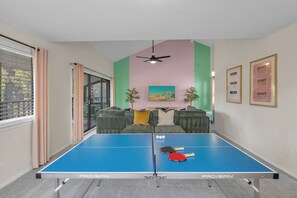 Ping pong table in the movie theater / game room