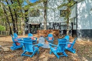 Backyard patio with firepit