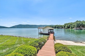 Enjoy easy access to the lake with a private beach.
