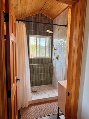 Newly remodeled luxury primary shower - don't worry - neighbors can't see in!