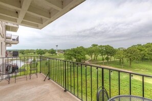 View from the balcony looking out at the golf course.