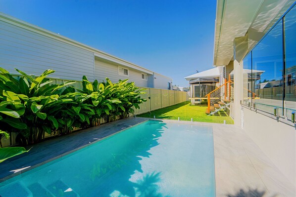 Private saltwater swimming pool.