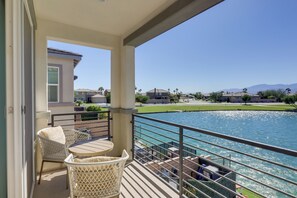 Balcony | Lake & Mountain Views | 6 Mi to Coachella Festival Grounds