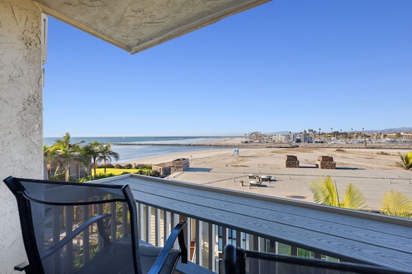 Breathtaking views of the ocean and harbor right from your balcony