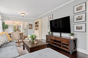Enjoy your favorite shows or movies with the large TV