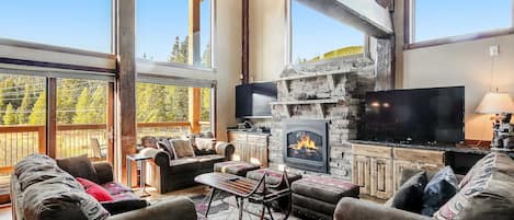 Curl up in the cozy living room & enjoy a movie night at home