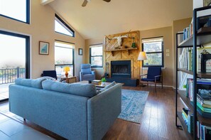 Bright living area with ample seating and amazing views