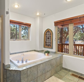 Relax in the jetted tub after a day's adventure