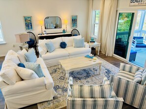 Living room with a Preserve view